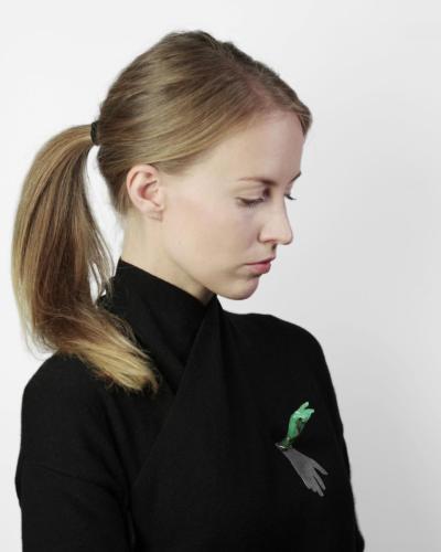 Silver 925, chrysoprase, stainless steel