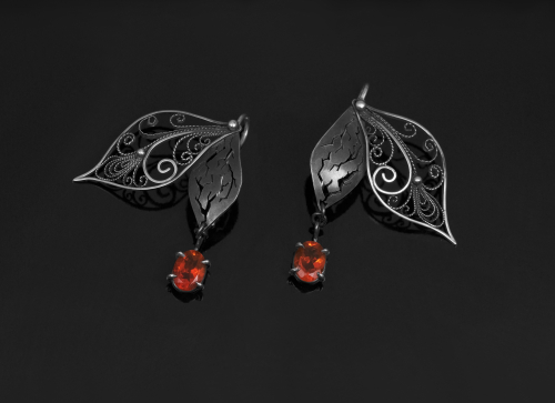 Silver 925, fire opals