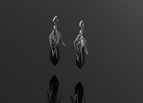 Silver 925, obsidians