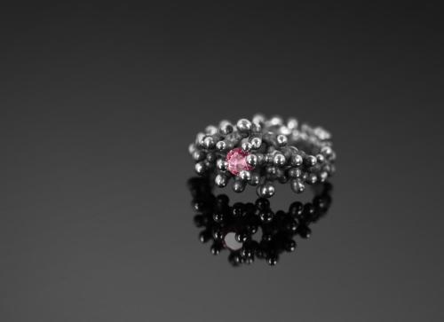 Silver 925, pink tourmaline