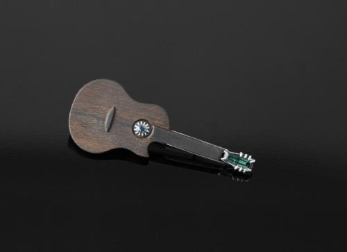 Silver 925, sapphire, tourmaline, ebony, ziricote, stainless steel