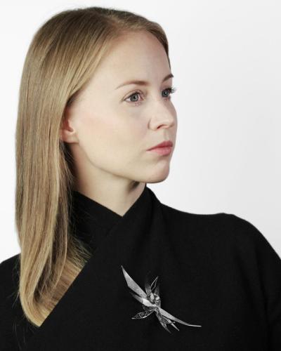 Silver 925, tourmalinated quartz, titanium, stainless steel