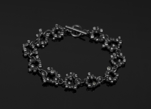 Silver 925, pale green sapphires